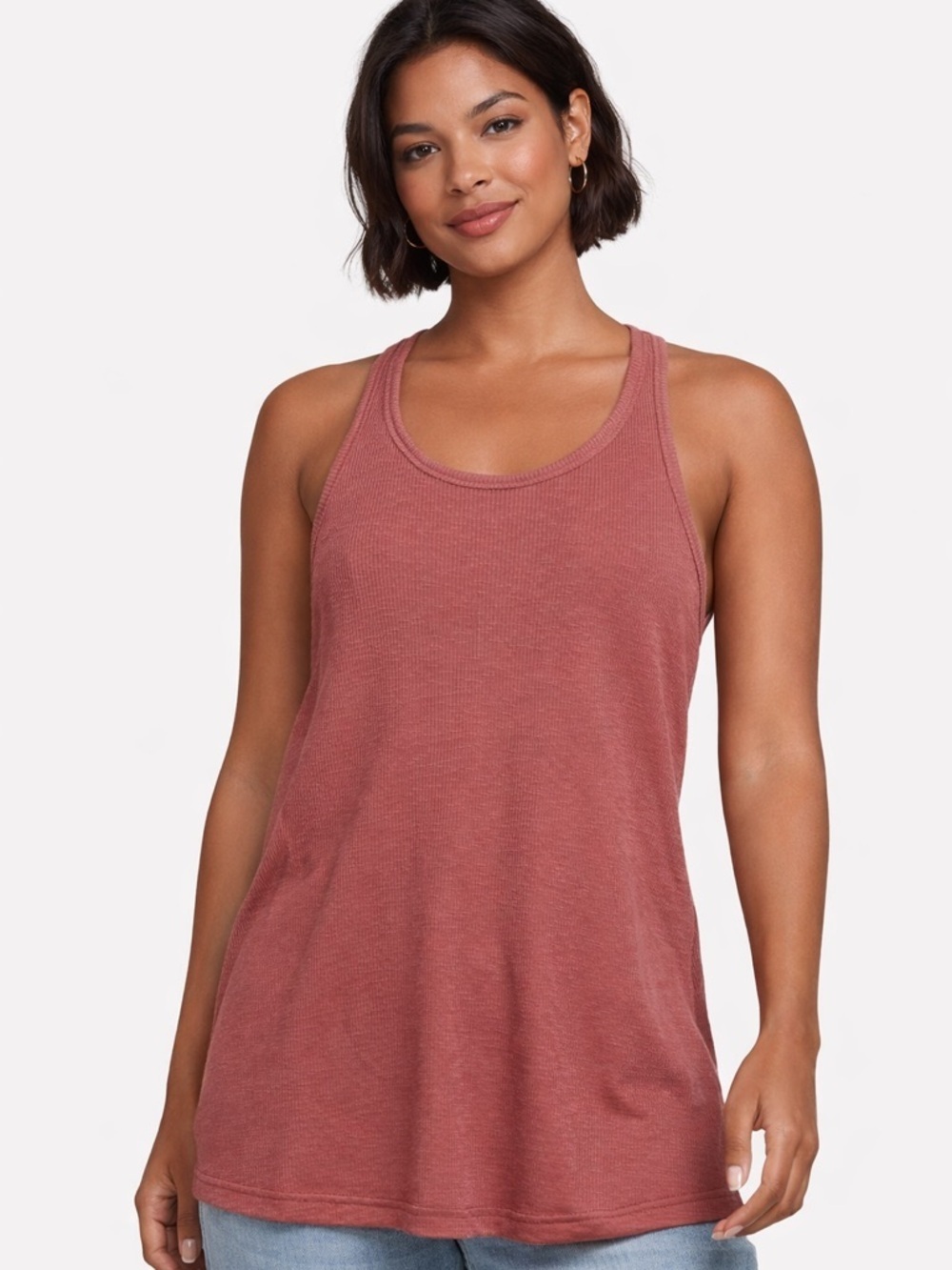Free People Ribbed Tank Top in Pink Nectar, Size Medium